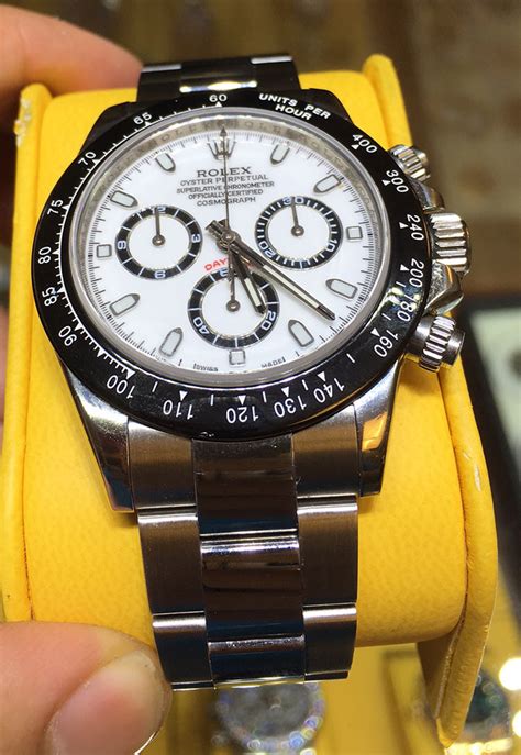 rolex daytona white face black bezel|m126506 0001.